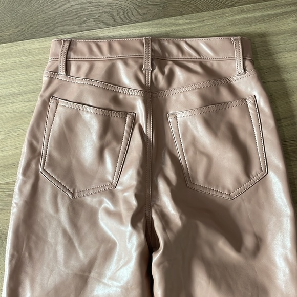 Abercrombie & Fitch The 90s Straight Ultra High Rise Pink Faux Leather Pants 27 - Picture 12 of 12